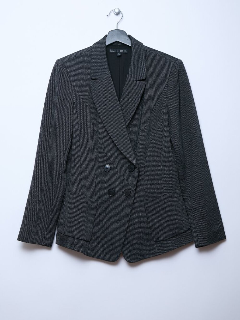 Lafayette 148 New York Double Breasted Tailored Blazer Interview Career Wool